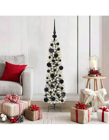 Albero di Natale artificiale con 150 LED Verde e bianco 120 cm