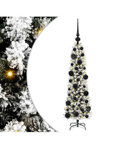 Albero di Natale artificiale con 150 LED Verde e bianco 120 cm