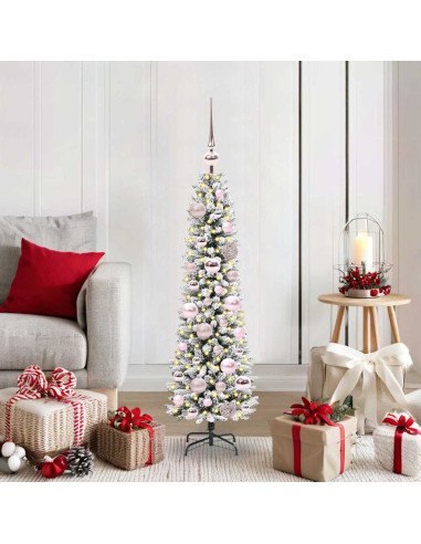 Albero di Natale artificiale con 150 LED Verde e bianco 120 cm