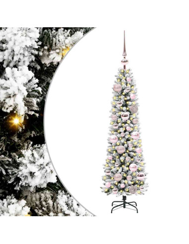 Albero di Natale artificiale con 150 LED Verde e bianco 120 cm