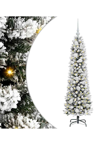 Albero di Natale artificiale con 150 LED Verde e bianco 120 cm