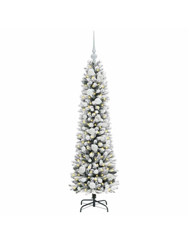 Albero di Natale artificiale con 150 LED Verde e bianco 120 cm