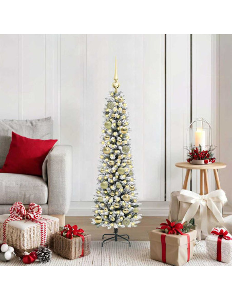 Albero di Natale artificiale con 150 LED Verde e bianco 120 cm