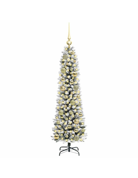Albero di Natale artificiale con 150 LED Verde e bianco 120 cm