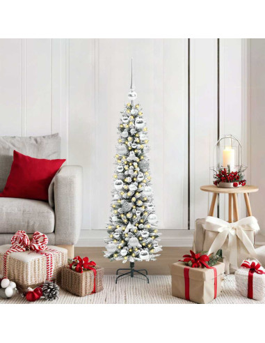 Albero di Natale artificiale con 150 LED Verde e bianco 120 cm