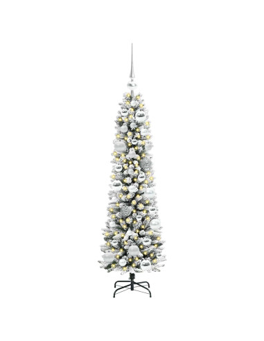 Albero di Natale artificiale con 150 LED Verde e bianco 120 cm