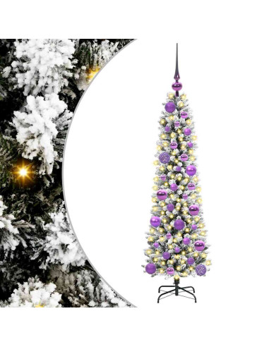 Albero di Natale artificiale con 150 LED Verde e bianco 120 cm