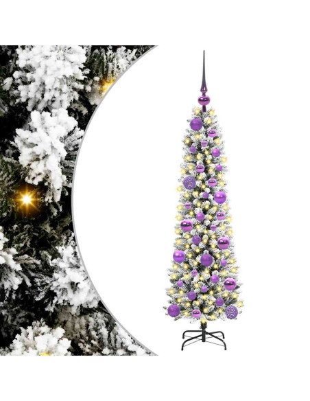 Albero di Natale artificiale con 150 LED Verde e bianco 120 cm
