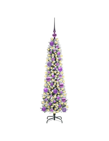 Albero di Natale artificiale con 150 LED Verde e bianco 120 cm