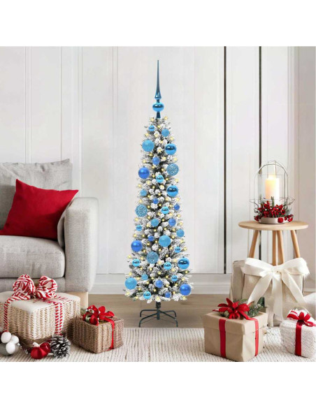 Albero di Natale artificiale con 150 LED Verde e bianco 120 cm