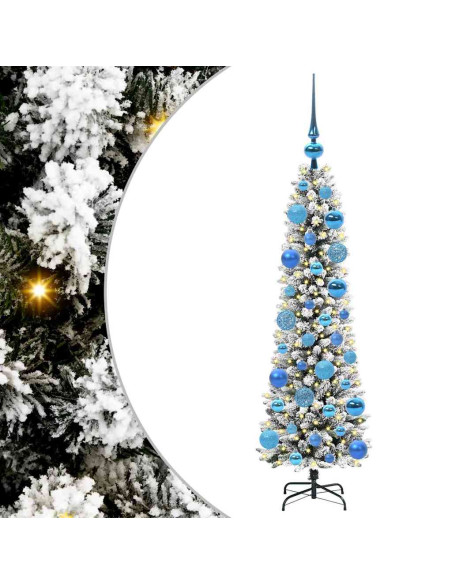 Albero di Natale artificiale con 150 LED Verde e bianco 120 cm