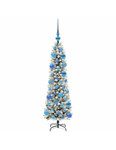 Albero di Natale artificiale con 150 LED Verde e bianco 120 cm