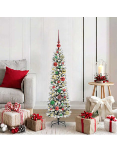Albero di Natale artificiale con 150 LED Verde e bianco 120 cm 2