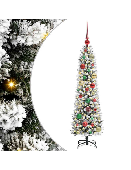 Albero di Natale artificiale con 150 LED Verde e bianco 120 cm