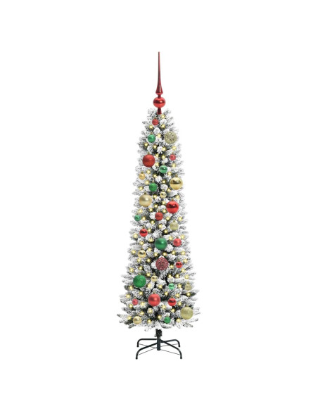 Albero di Natale artificiale con 150 LED Verde e bianco 120 cm