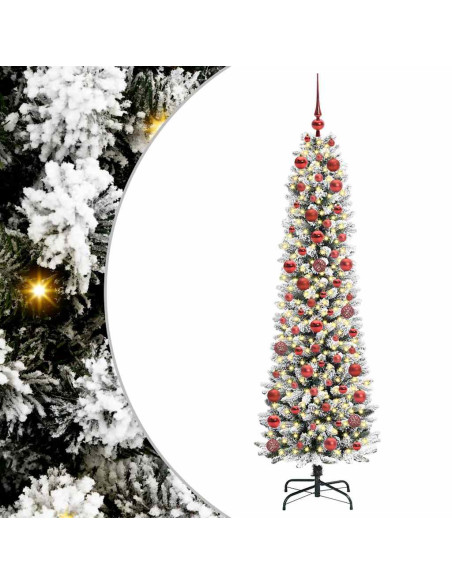AlberodiNataleartificiale with LEDs Bianco 180cm PVC