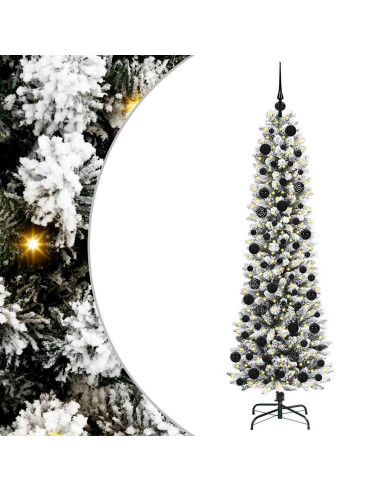 Albero di Natale artificiale con 300 LED Verde e bianco 180 cm