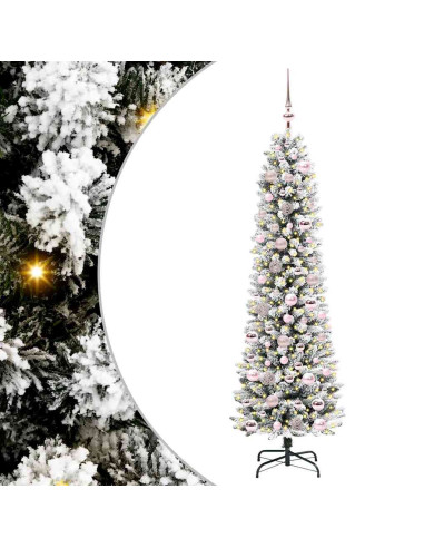 Albero di Natale artificiale con 300 LED Verde e bianco 180 cm