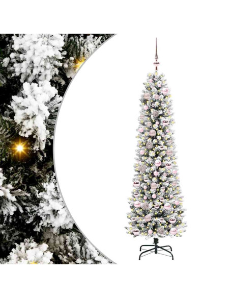 Albero di Natale artificiale con 300 LED Verde e bianco 180 cm