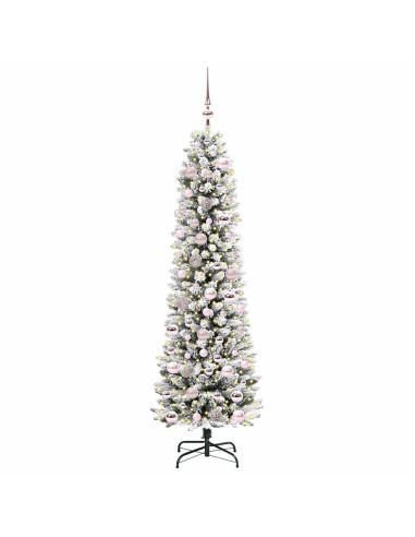 Albero di Natale artificiale con 300 LED Verde e bianco 180 cm