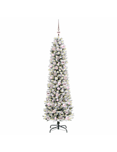 Albero di Natale artificiale con 300 LED Verde e bianco 180 cm