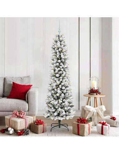 Albero di Natale artificiale con 300 LED Verde e bianco 180 cm