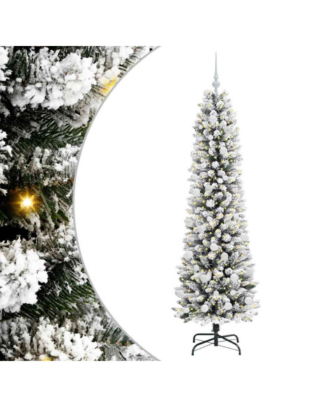 Albero di Natale artificiale con 300 LED Verde e bianco 180 cm