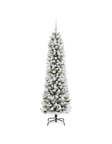 Albero di Natale artificiale con 300 LED Verde e bianco 180 cm