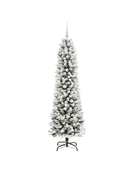 Albero di Natale artificiale con 300 LED Verde e bianco 180 cm