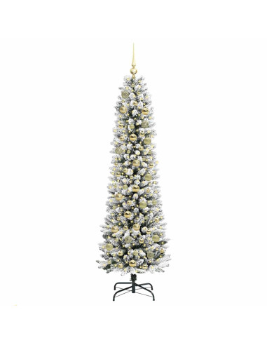 Albero di Natale artificiale con 300 LED Verde e bianco 180 cm