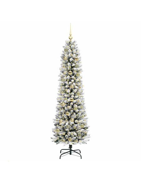 Albero di Natale artificiale con 300 LED Verde e bianco 180 cm