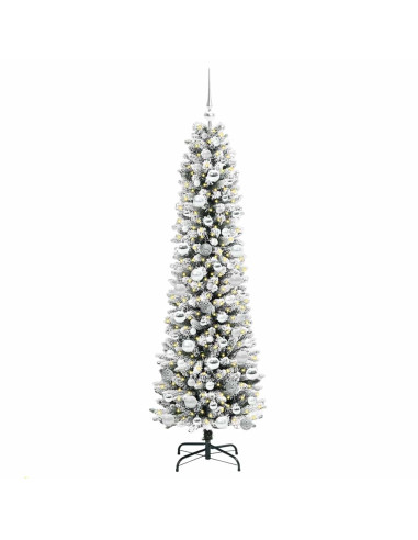 Albero di Natale artificiale con 300 LED Verde e bianco 180 cm