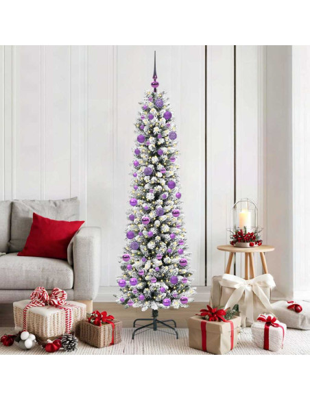 Albero di Natale artificiale con 300 LED Verde e bianco 180 cm