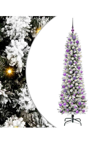 Albero di Natale artificiale con 300 LED Verde e bianco 180 cm