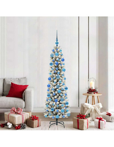 Albero di Natale artificiale con 300 LED Verde e bianco 180 cm