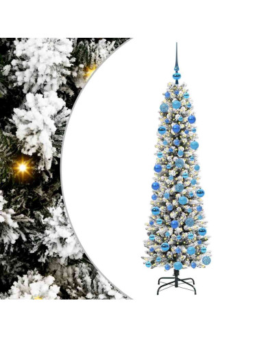 Albero di Natale artificiale con 300 LED Verde e bianco 180 cm