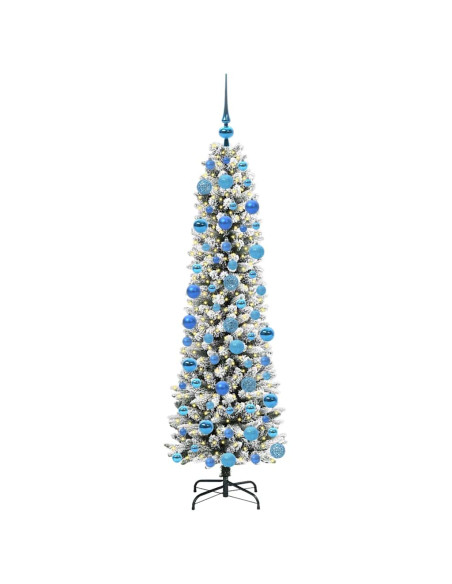 Albero di Natale artificiale con 300 LED Verde e bianco 180 cm