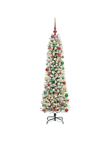 Albero di Natale artificiale con 300 LED Verde e bianco 180 cm