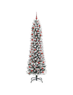 Albero di Natale artificiale con 300 LED Verde e bianco 210 cm 2