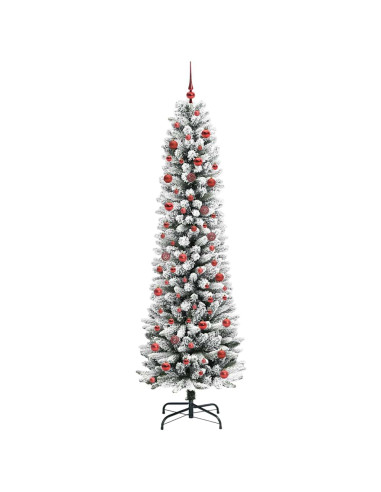 Albero di Natale artificiale con 300 LED Verde e bianco 210 cm