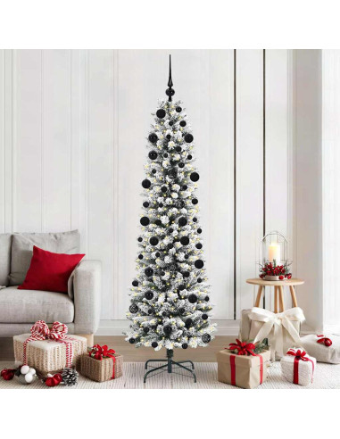 Albero di Natale artificiale con 300 LED Verde e bianco 210 cm