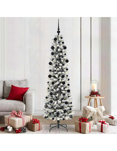 Albero di Natale artificiale con 300 LED Verde e bianco 210 cm