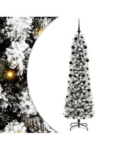 Albero di Natale artificiale con 300 LED Verde e bianco 210 cm