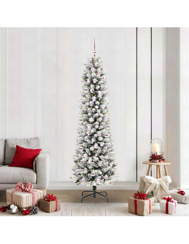 Albero di Natale artificiale con 300 LED Verde e bianco 210 cm