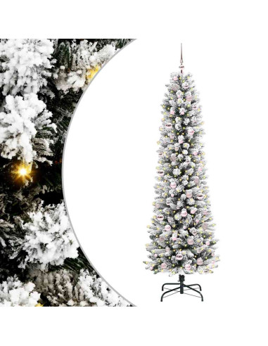 Albero di Natale artificiale con 300 LED Verde e bianco 210 cm