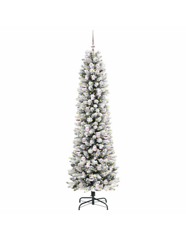 Albero di Natale artificiale con 300 LED Verde e bianco 210 cm