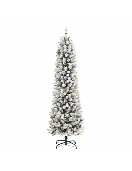 Albero di Natale artificiale con 300 LED Verde e bianco 210 cm