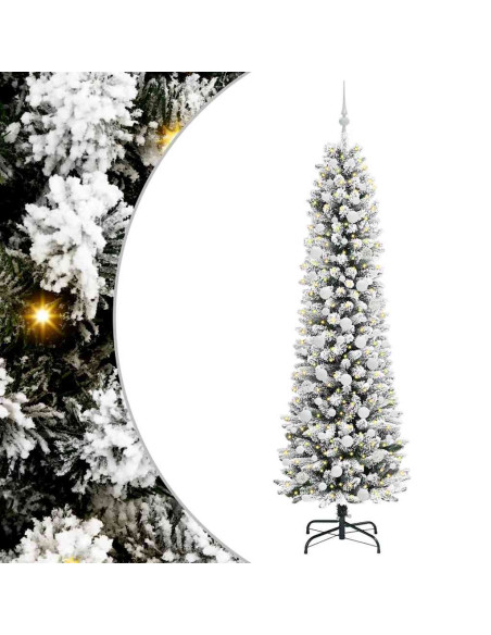 Albero di Natale artificiale con 300 LED Verde e bianco 210 cm