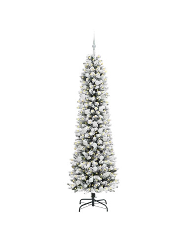 Albero di Natale artificiale con 300 LED Verde e bianco 210 cm