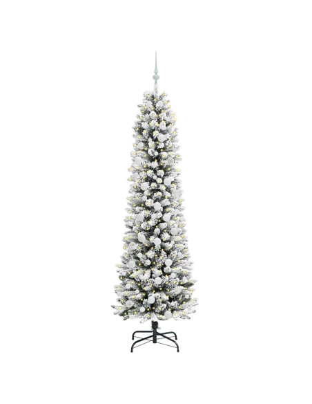 Albero di Natale artificiale con 300 LED Verde e bianco 210 cm